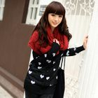 59 Seconds - Heart Print Cardigan
