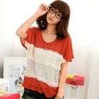 59 Seconds - Crochet-Lace Panel Knit Top