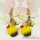 Sweet & Co. - Ribbon Yellow Cupcake Crystal Gold Earrings