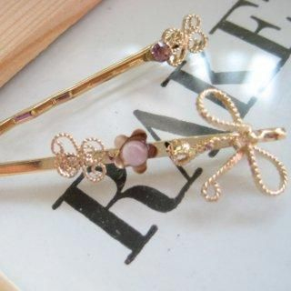 Hair Pins with Golden Ribbon Hair Pins with Golden Ribbon
