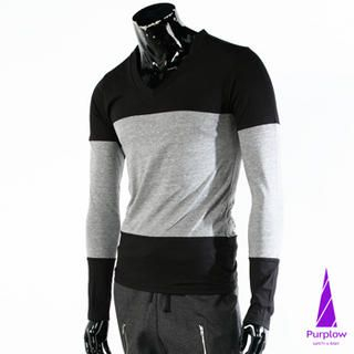 Color-Block V-Neck Top