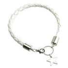 MyLittleThing - White Leather Bracelet with Star