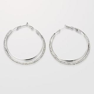 Rhinestone Double-Hoop Earrings Rhinestone Double-Hoop Earrings