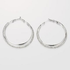 Moonbasa - Rhinestone Double-Hoop Earrings