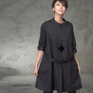 Elbow-Sleeve Coatdress