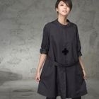 HALUMAYBE - Elbow-Sleeve Coatdress
