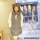 pinkdiamond - Detachable Hooded Long Zip Vest