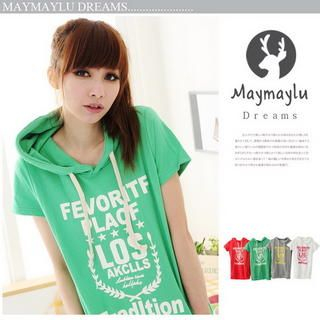 Drawstring Hooded Print Pullover Drawstring Hooded Print Pullover