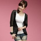 JK2 - 3/4-Sleeve Open-Knit Cardigan