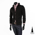 Purplow - Contrast-Trim Knit Cardigan