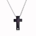 Kenny & co. - Crystal Cross Checked Pendant with Necklace (Ip Black)