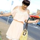 59 Seconds - Crochet-Trim Cut-Out Sleeve Dress