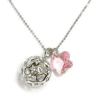 'Scope' - Guarding Angel Necklace with Swarovski Pink Crystal Flower