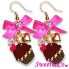 Sweet & Co. - Sweet&Co Ribbon Mini Cupcake Crystal Earrings