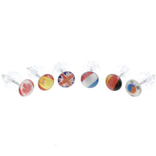 6 pieces national flags earrings 6 pieces national flags earrings