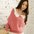 Tokyo Fashion - Crochet-Collar Dolman-Sleeve Sweater