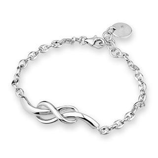 Bling Bling 925 Silver Platinum Plated Infinity Sign Bracelet