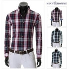MINE M HOMME - Button-Down Plaid Shirt