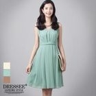 DRESSEE - Sleeveless Pleated Chiffon Dress