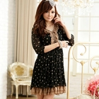 JK2 - Polka Dot Pleated Chiffon Dress
