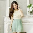 Tokyo Fashion - Crocheted-Collar Pleated Dress