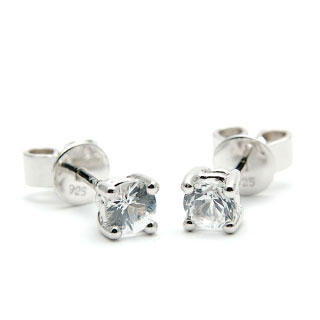 White sapphire stud earrings