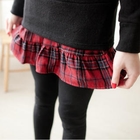 Tokyo Fashion - Inset Plaid Skirt Stirrup Tights