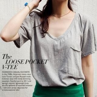 Low V-Neck Short-Sleeve T-Shirt Low V-Neck Short-Sleeve T-Shirt