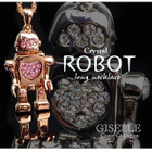 Giselle - Rhinestone-Accent Robot Pendant
