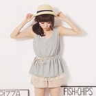 ZOO - Sleeveless Lace-Lined Top with Cord