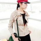 Ando Store - Drawstring Collar Zip Jacket