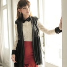JK2 - Chiffon-Hem Faux-Leather Vest