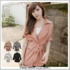 E MAGIC MIRROR - Double-Breasted Trench Coat with Sash