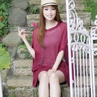 Kiwi Shop - Dolman-Sleeve Hooded Knit Top