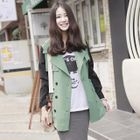 LORIKEET - Double-Breasted Color-Block Trench Coat