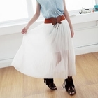 BAIMM - Belted Pleated Maxi Skirt