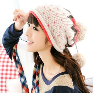 Color-Block Pompom Beanie Color-Block Pompom Beanie
