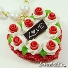Sweet & Co. - Red Valentine Love Rose Cake Pearl Necklace