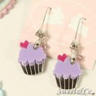 Sweet & Co. - Mini Purple Cupcake Crystal Silver Earrings