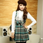 JK2 - Sleeveless Furry-Front Plaid Tunic
