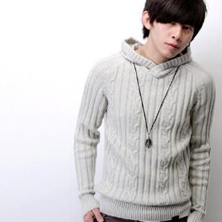 Cable-Knit Hooded Sweater Cable-Knit Hooded Sweater