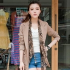Goodies - Set: Long Sleeve Blazer + Leopard-Print Scarf