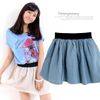She is Elasticized Waist Linen Skirt