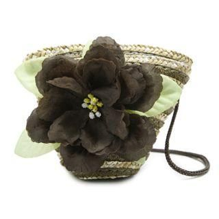 Flower-Accent Straw Cross Bag Flower-Accent Straw Cross Bag