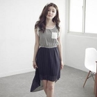 D.P-Shop - Asymmetrical Striped Tank Dress