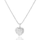 Keleo - 18K White Gold Heart Shape Pendant with Diamonds
