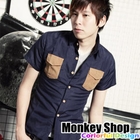 Monkey Shop - Pocket-Accent Short-Sleeve Shirt