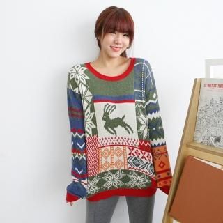 Round-Neck Patterned Sweater Round-Neck Patterned Sweater