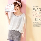 YUMI - Mock Two-Piece Dotted Long Top