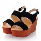 Grace Candy - Faux-Leather Buckled Platform Sandals